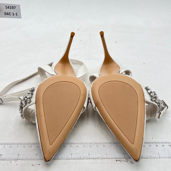 FYS White Sparkly Rhinestone Open Pointed Toe Sandals Sexy High Heels Shoes - Picture 7 of 8